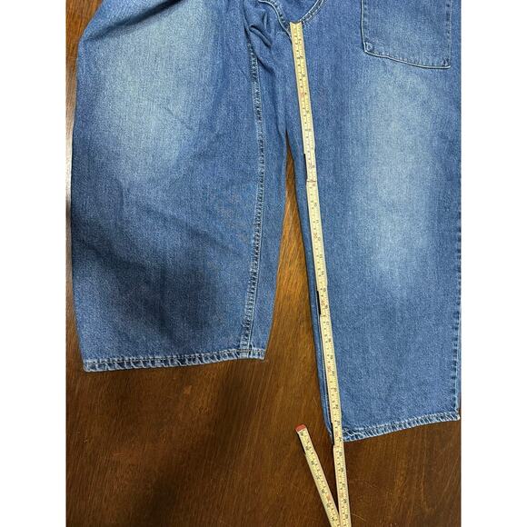 Lucky Brand High Rise Wide Leg Cropped Blue Denim Jeans Women 12/31 Grunge Y2K - Picture 6 of 11